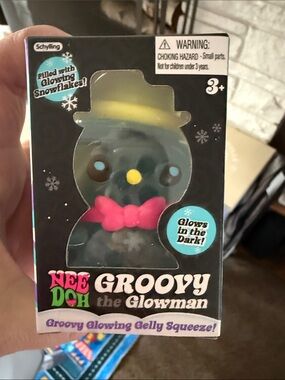 Schylling- NeeDoh- RARE!! Christmas- Glowman- BLUE!